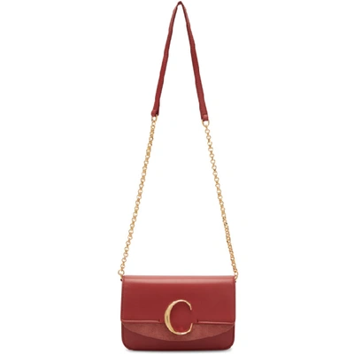 Chloé Chloe C Shoulder Bag In Rose-pink Leather