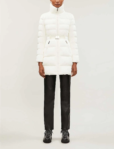 Moncler Accenteur Belted Shell-down Coat In White
