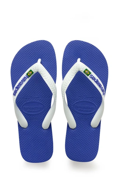Havaianas Baby Brazil Logo Flip Flops Women's Shoes In Blue