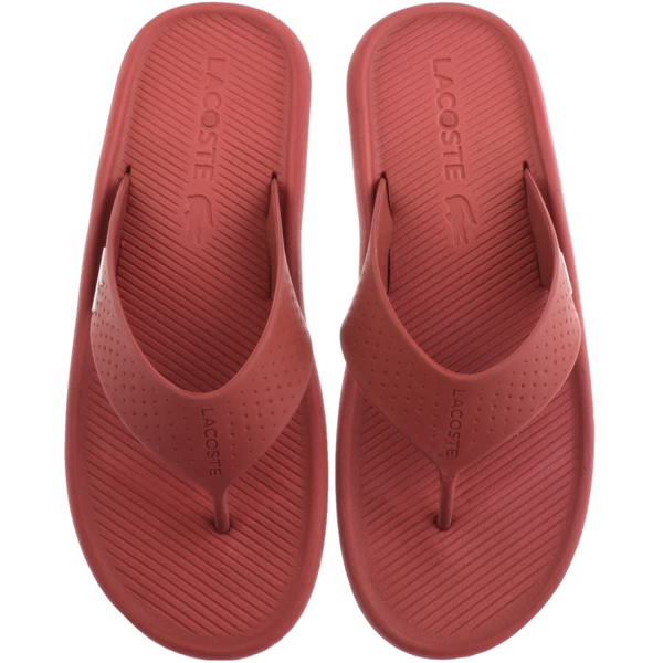 red lacoste flip flops