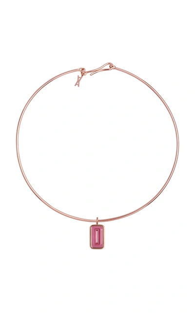 Alina Abegg Pfefferminz Rubellite 14k Rose Gold Choker In Pink