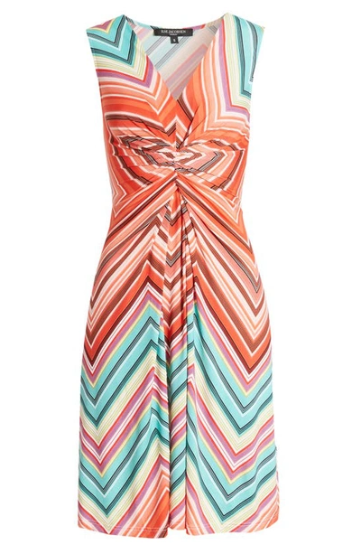 Ilse Jacobsen Chevron Twist Front Sleeveless Dress In Multi