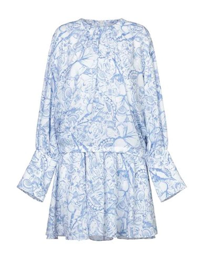 Tibi Printed Dress In Light Blue