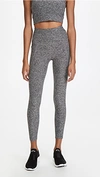 Beyond Yoga Caught In The Midi High-waist Space-dye Leggings In Grey