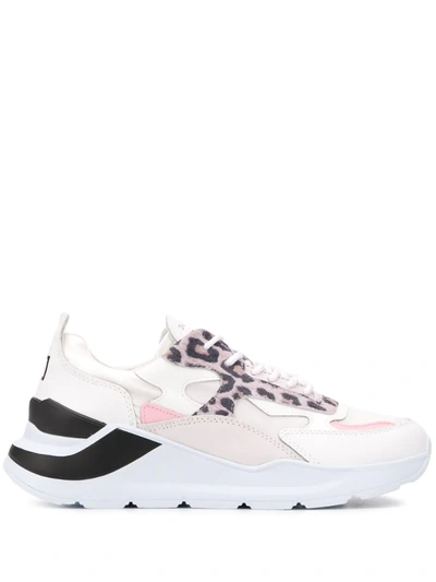 Date Fuga Satin Leopard White Pink Trainer