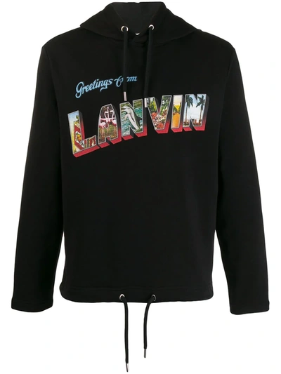 Lanvin Hoodie With Logo Print In Black
