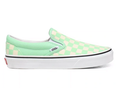 Vans Classic Slip-on Green Ash And True White Trainers In Green Ash/ True White