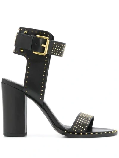 Ash Studded Leather Sandals In Nero