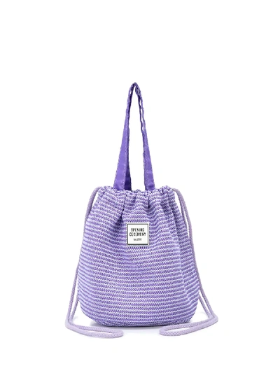 Opening Ceremony "circular Mesh Drawstring Bag" In Purple