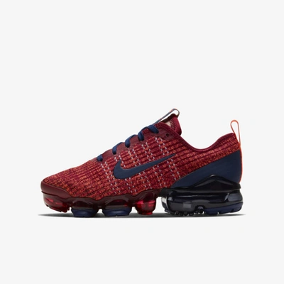 Nike Kids' Big Boys' Air Vapormax Flyknit 3 Running Sneakers From Finish Line In Red