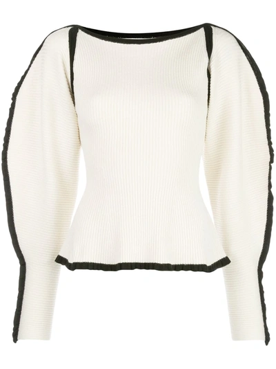Mara Hoffman Ivory And Black Trim Nova Sweater In White