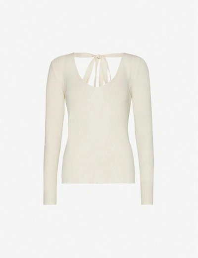 Uma Wang Self-tie Cotton-knit Top In Off White