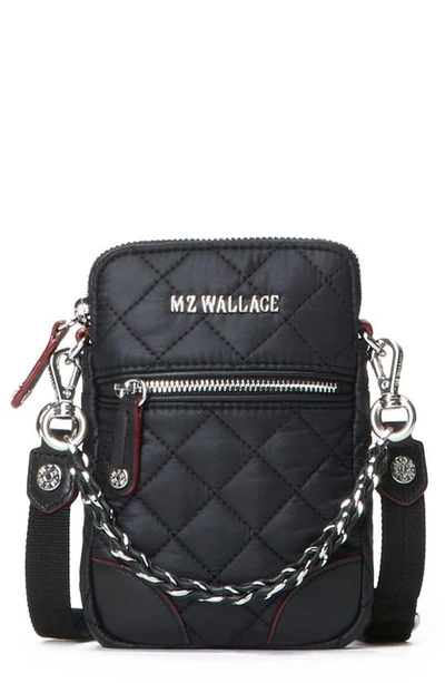 Mz Wallace Crosby Micro Quilted Nylon Cross-body Bag In Blue