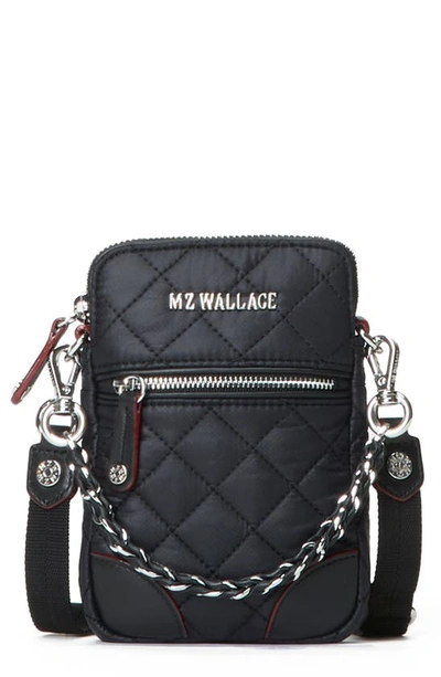 Mz Wallace Crosby Micro Quilted Crossbody Bag In Black