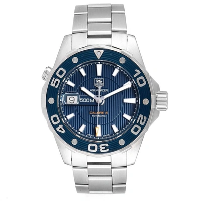 Tag Heuer Aquaracer Blue Dial Steel Mens Watch Waj2112 Box Card In Not Applicable
