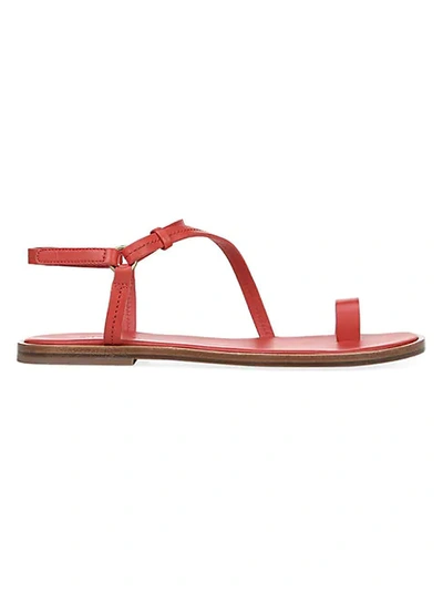 Vince Perrigan Leather Toe Strap Sandals In Red