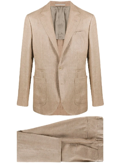 Brunello Cucinelli Natural Flax Two-piece Suit In Neutrals