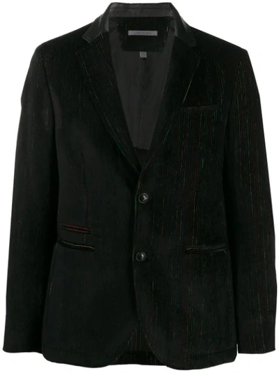 John Varvatos Striped Slim Fit Jacket In Black