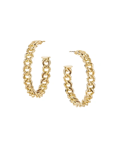 David Yurman Belmont Curb Link Medium Hoop Earrings In 18k Yellow Gold