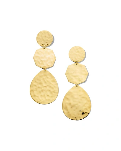 Ippolita 18k Yellow Gold Classico Crinkle Hammered Crazy 8's Drop Earrings