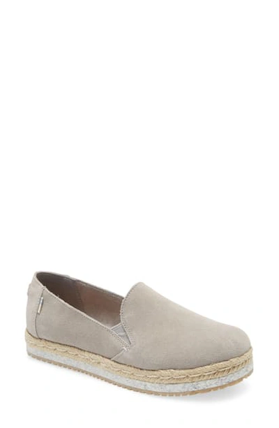 Toms Women's Palma Espadrille Flats In Drizzle Grey Suede