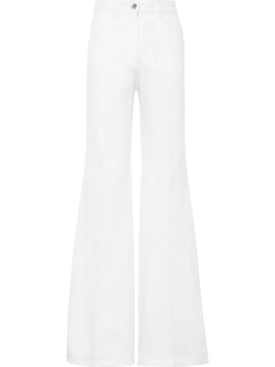 Prada High-waisted Bootcut Jeans In White