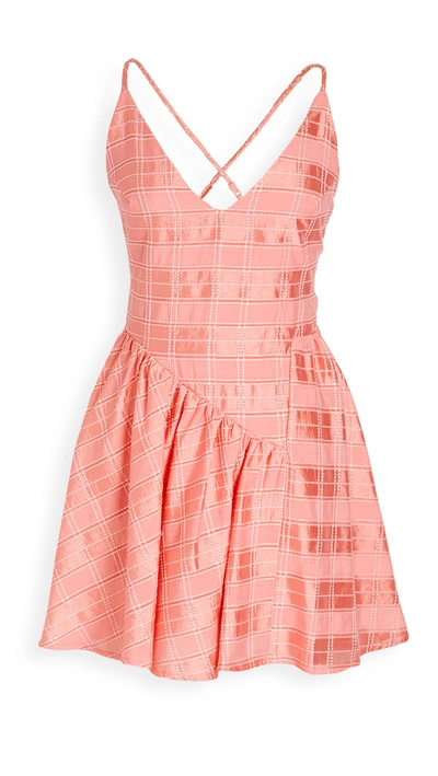 C/meo Collective Same Things Mini Dress In Coral Check