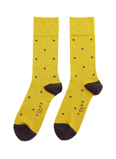 Falke Polka Dot Crew Socks In Yellow
