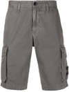 Stone Island Logo-patch Stretch-cotton Twill Cargo Shorts In Grey