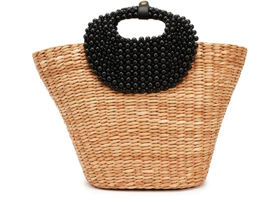 Aranaz Pebble Shopping Bag In Natural Black