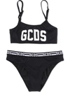 Gcds Kids' Logo-print Bikini Set In Black