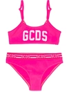 Gcds Kids' Fluorescent Fuchsia Bikini In Pink