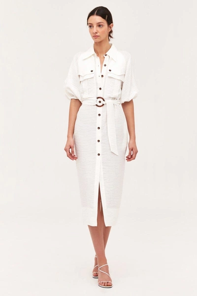 C/meo Collective Go On Midi Dress In Ivory