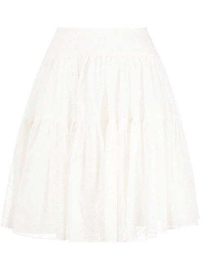 Chloé Flared Short Skirt In White