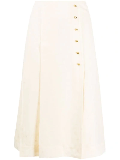 Chloé Flou Kilted Skirt In Neutrals