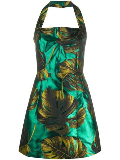 Dolce & Gabbana Jacquard Mini Dress In Green
