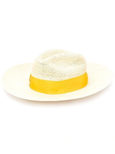 Borsalino Woven Straw Hat In Neutrals