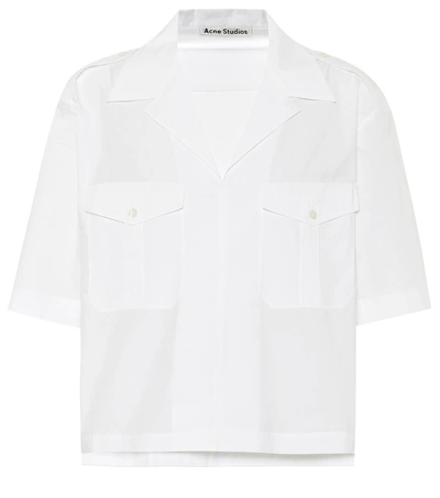 Acne Studios Stina Poplin Button Down Shirt In White