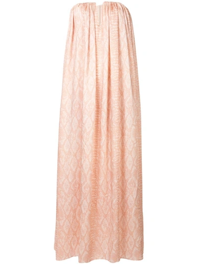 Acler Haslam Cobra Deep V-neck Maxi Dress In Neutrals