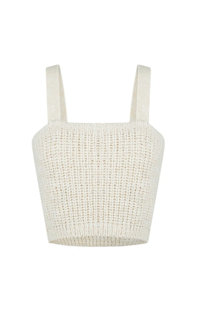 Recto Cotton Ribbed Crop Top In Neutral