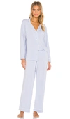 Eberjey Gisele Long Pj Set In Light Orchid & Ivory