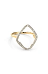 Monica Vinader Riva Hoop Diamond Ring In Gold