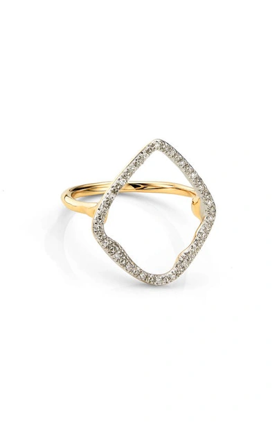 Monica Vinader Riva Hoop Diamond Ring In Gold