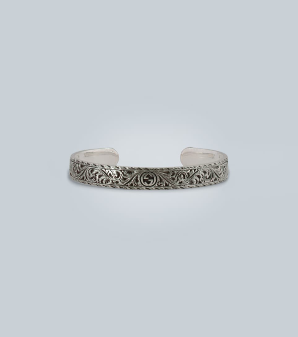 bracelet in silver with feline head