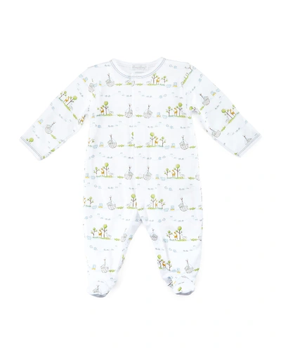 Kissy Kissy Kids' Noah's Ark Printed Footie Pajamas In Light Blue