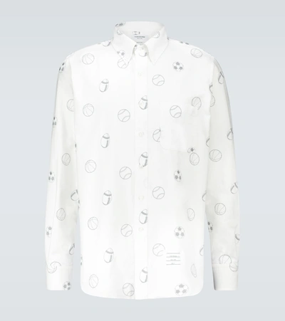 Thom Browne Multi Ball Embroidered Shirt In White