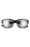Prada Pillow 57mm Rectangle Sunglasses In Black/ Grey Mirr Black