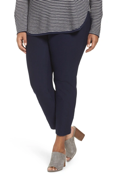 Eileen Fisher Crepe Ankle Pants In Midnight
