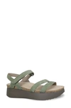 Munro Juniper Sandal In Green Nubuck Leather