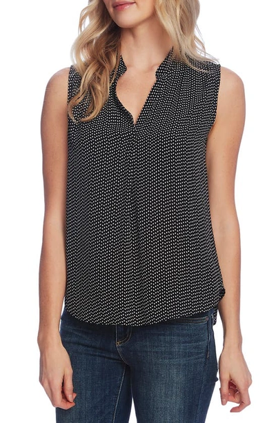 Vince Camuto Print Sleeveless Top In Rich Black